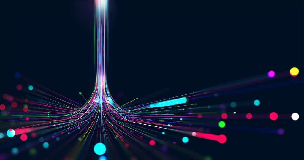 Data movement graphic image to represent movement of data and compliance
