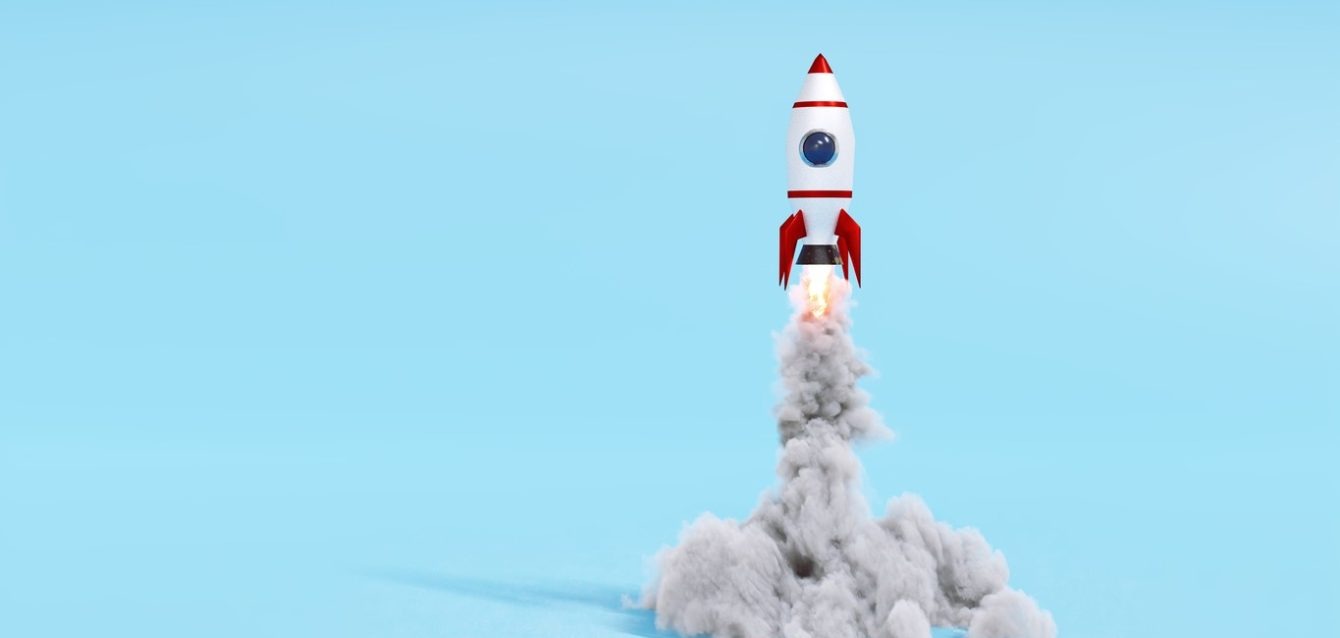 Small space ships takes off and flys away Small space ships takes off and flys away