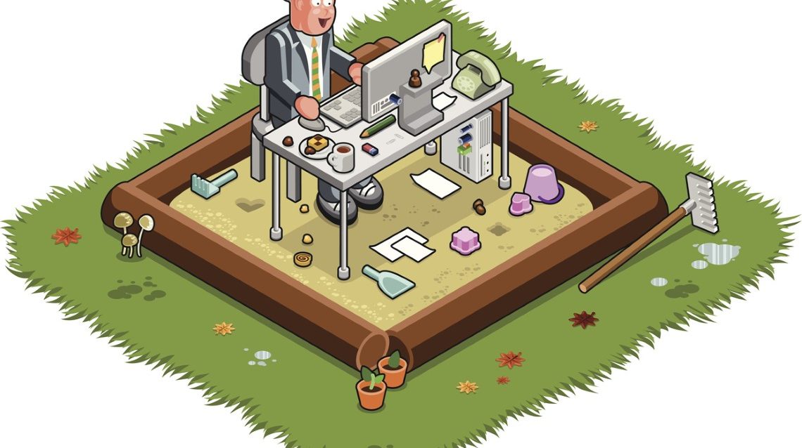 Working in a sandbox (vector) Working in a sandbox (vector)