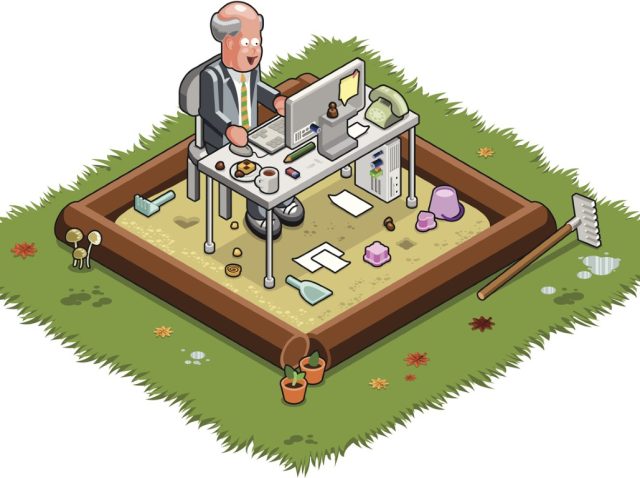 Working in a sandbox (vector)