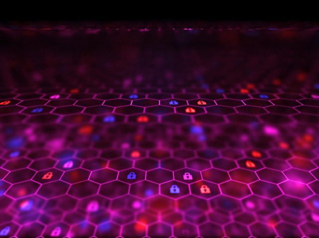 shutterstock_715107421-scaled Graphic illustration of data movement and blockchain